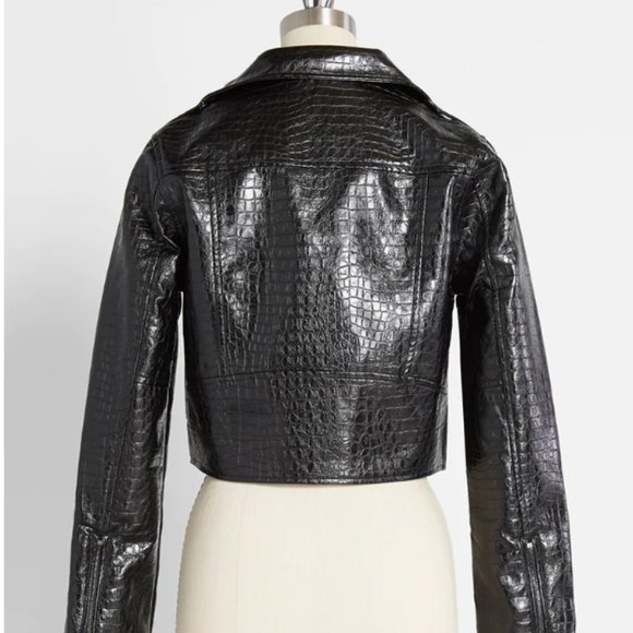 NWT Modcloth Crocodile Rock Moto Jacket - Picture 2 of 3